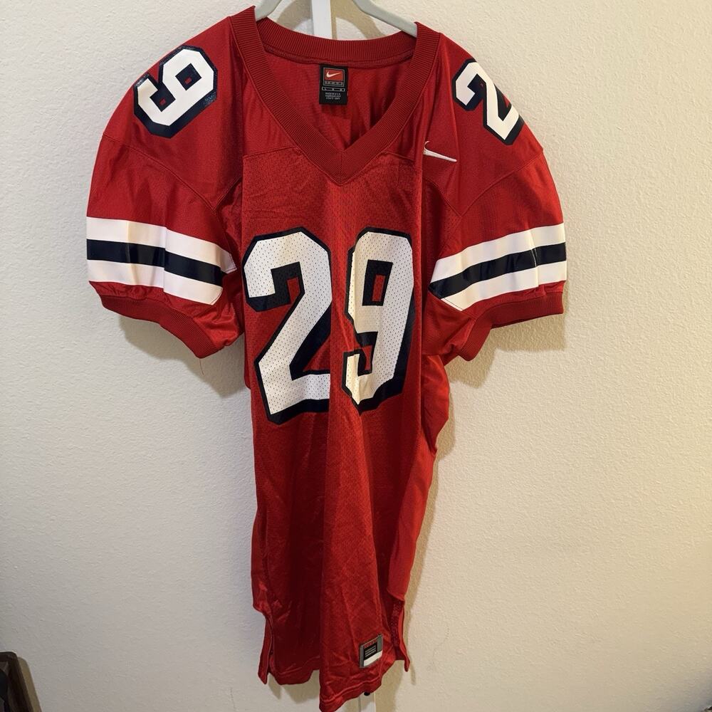 Vintage Nike Team Sports Football Jersey #29 Mens Large Red Made in USA